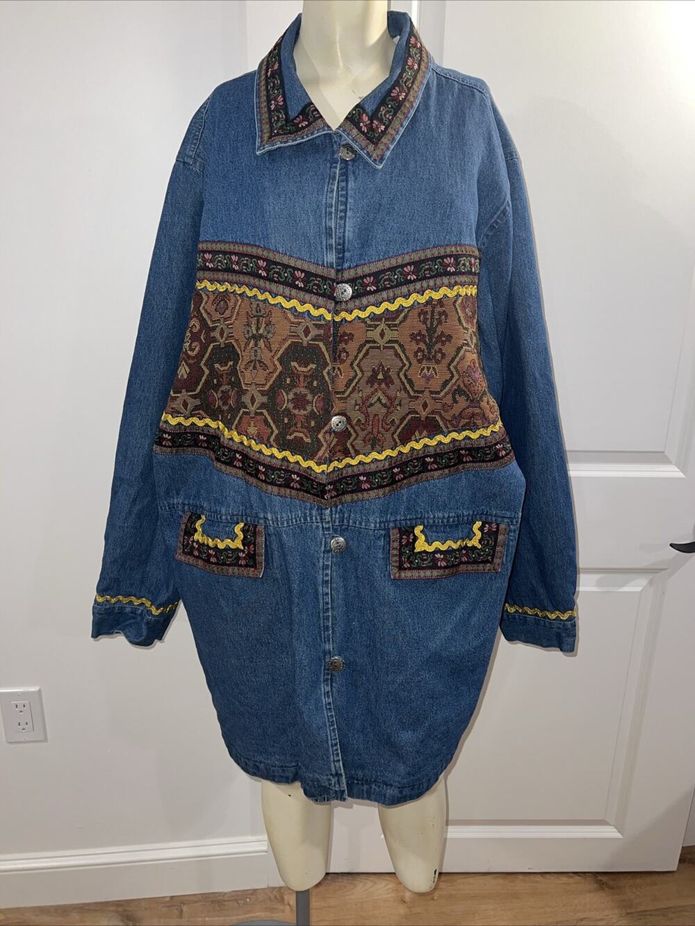 Women’s Blair XXL Long Lined Denim Jacket 2XL Tapestry Jacket